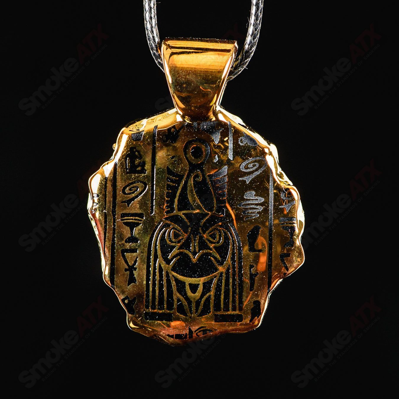 Golden Treasure Pendant (Horus) Green T Glass - Smoke ATX