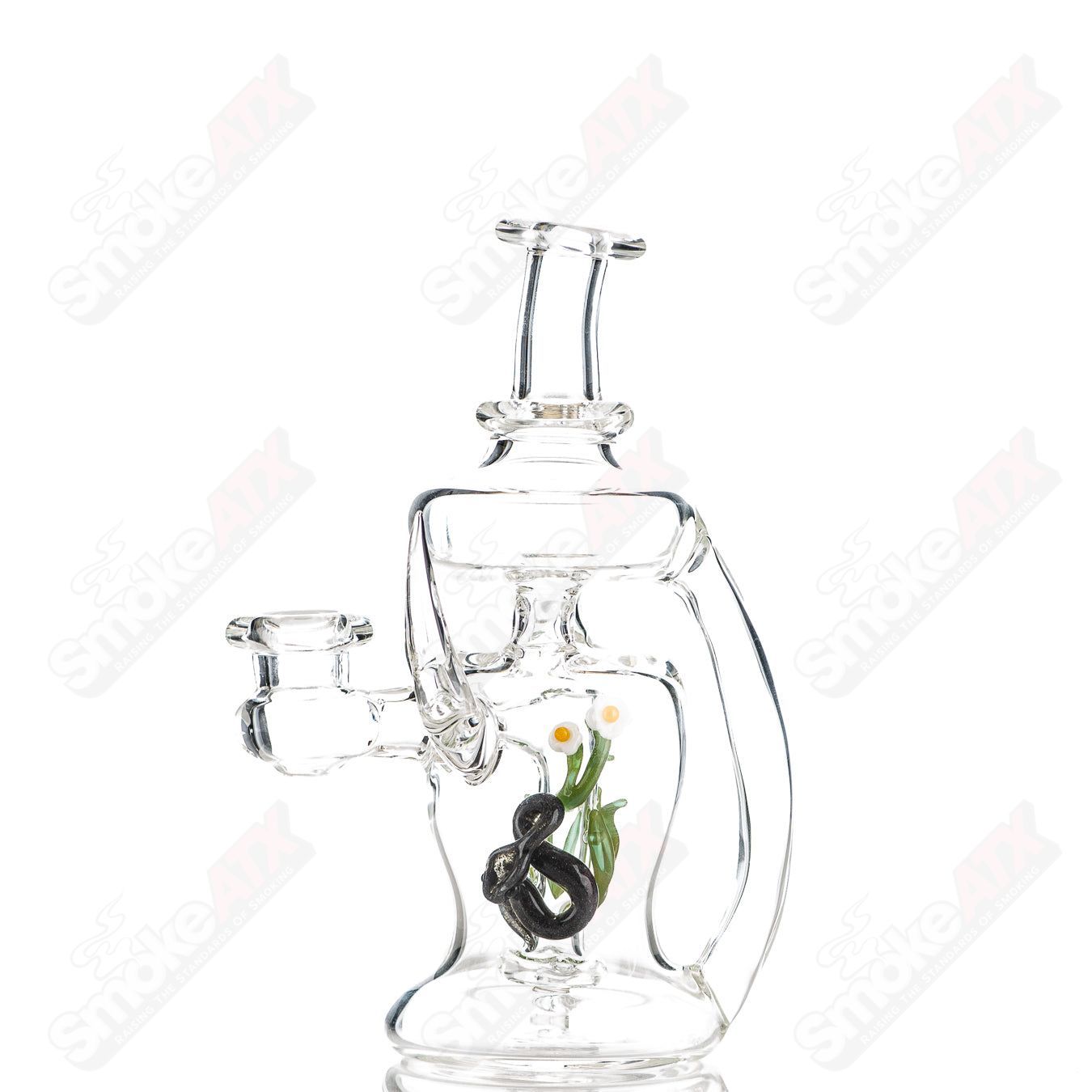 Green and Steel Dumper Snake Sculpture Rig Gilyumglass - Smoke ATX