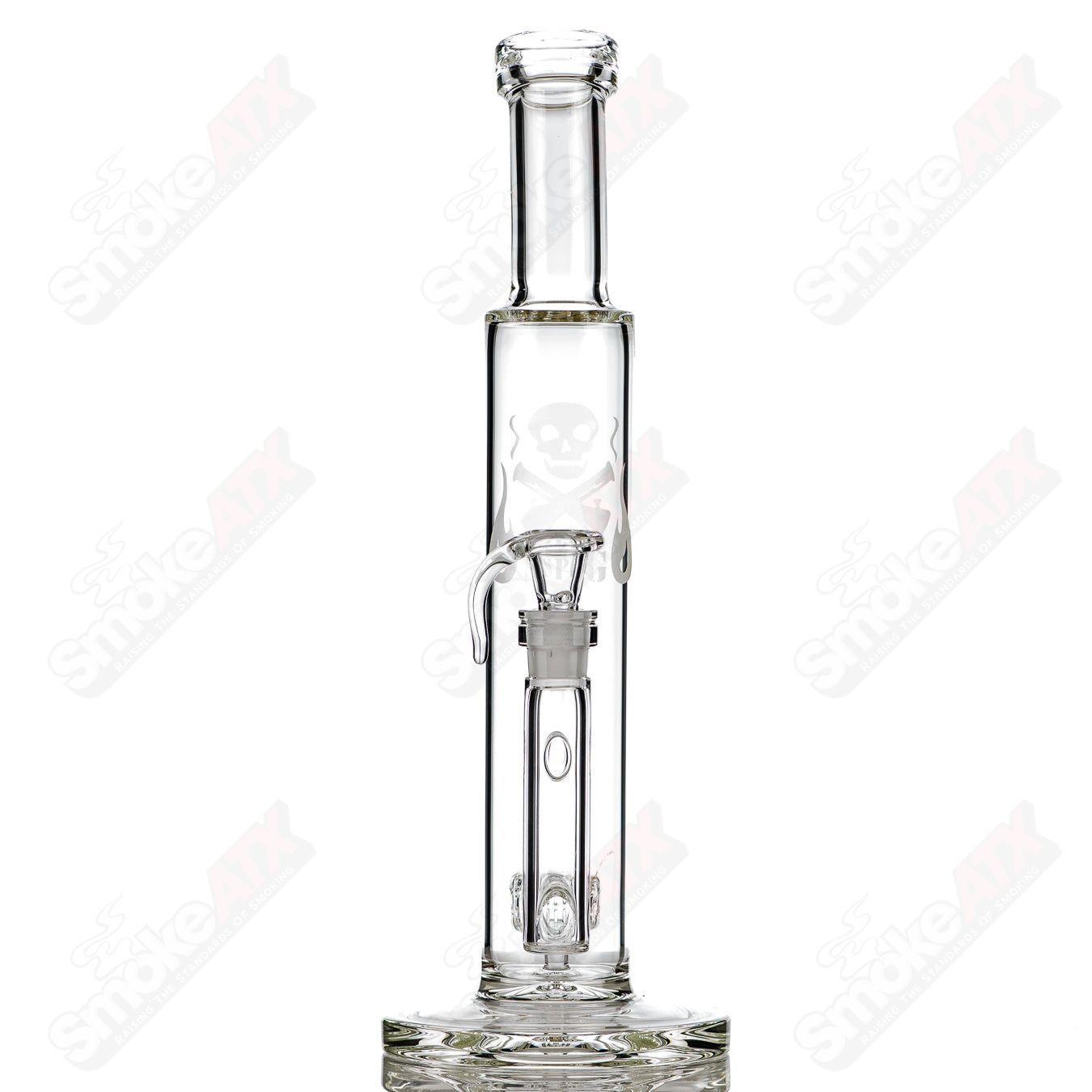 12in Clear Puck Perc Bent Neck Tube SPG - Smoke ATX