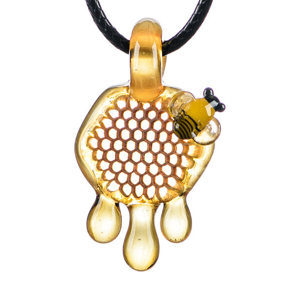 #1 Small Honeycomb Drip Pendant Joe P Glass - Smoke ATX