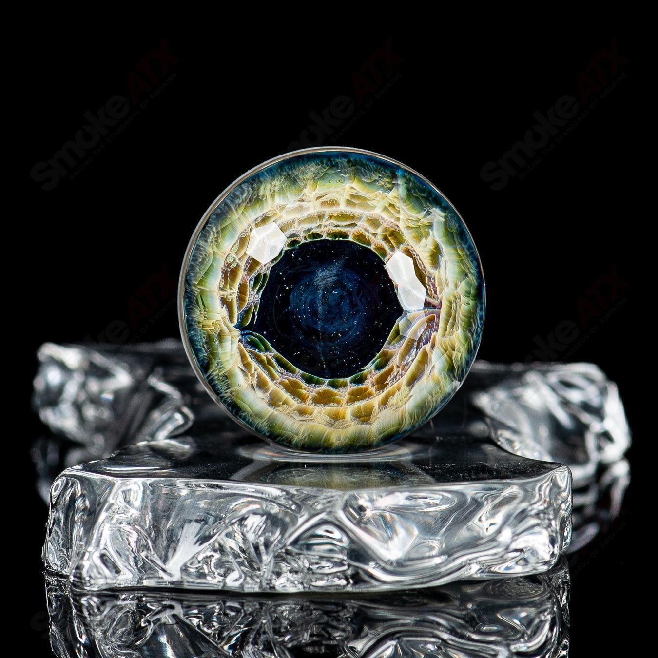 1 Faceted Eye Marble Indo Glass x Fatal Facets - Smoke ATX
