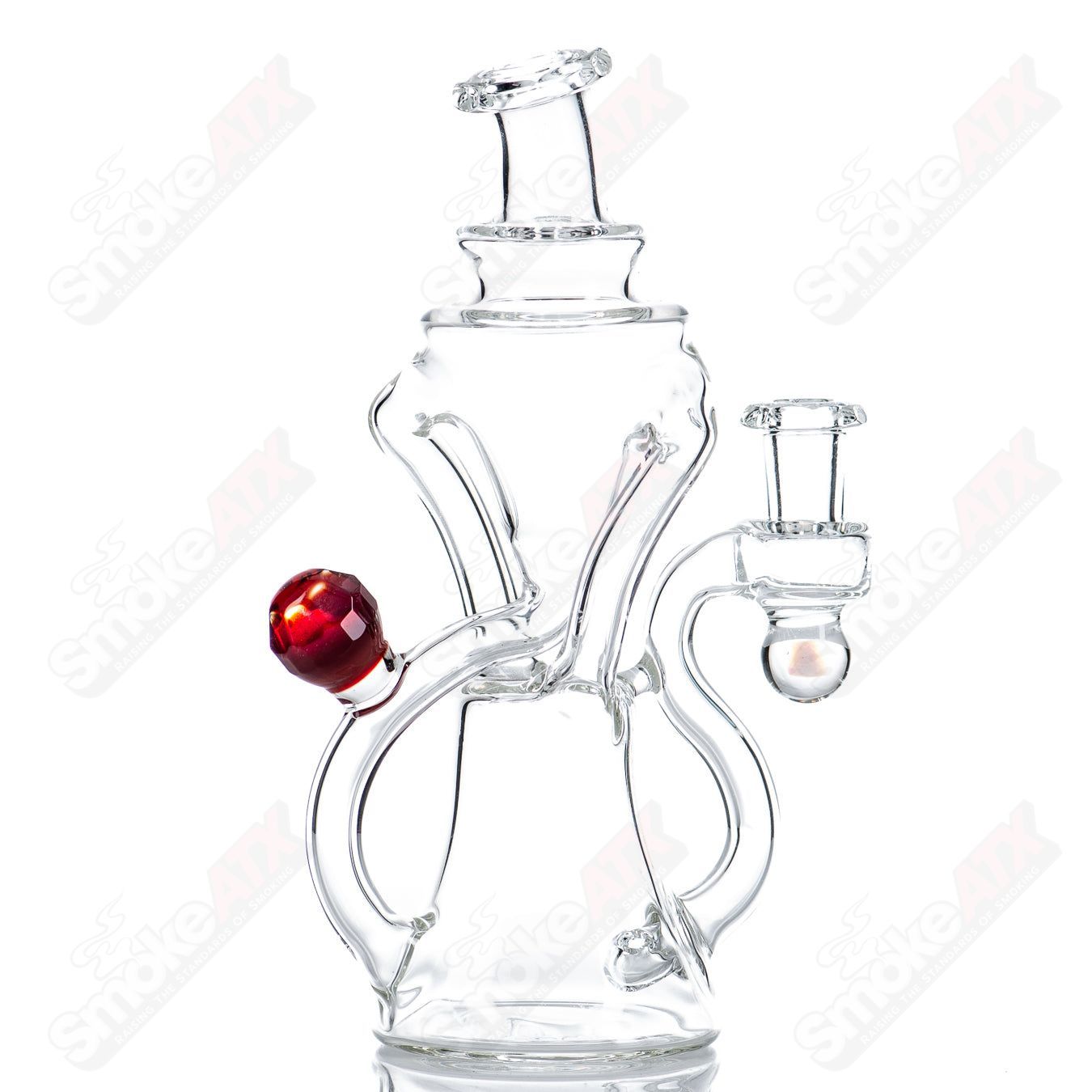 1 NJR Faceted Spinner Recycler w/ Opal - Smoke ATX