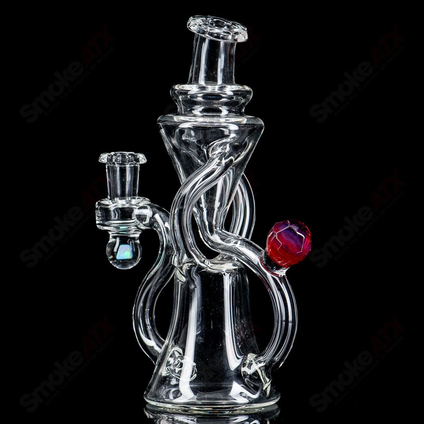 1 NJR Faceted Spinner Recycler w/ Opal - Smoke ATX