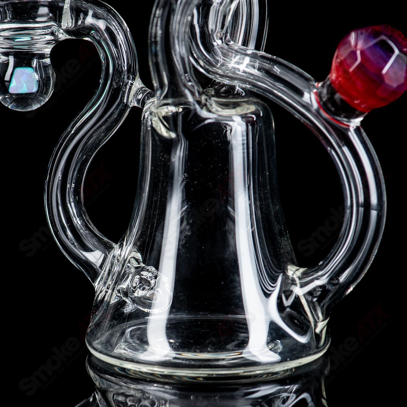 1 NJR Faceted Spinner Recycler w/ Opal - Smoke ATX