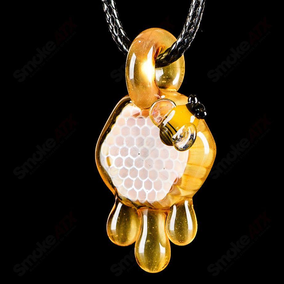 1 Small Honeycomb Drip Pendant Joe P Glass - Smoke ATX
