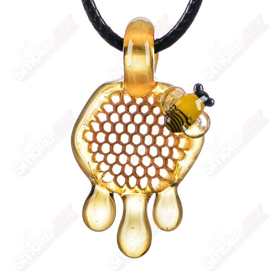 1 Small Honeycomb Drip Pendant Joe P Glass - Smoke ATX