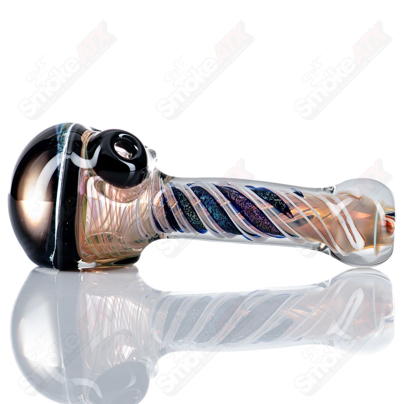 1 Solid Dichro Head Spoon by Talent Glass - Smoke ATX