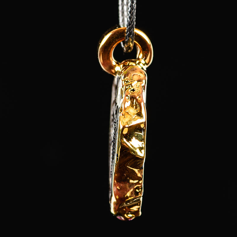Golden Treasure Pendant (King Tut) Green T Glass - Smoke ATX