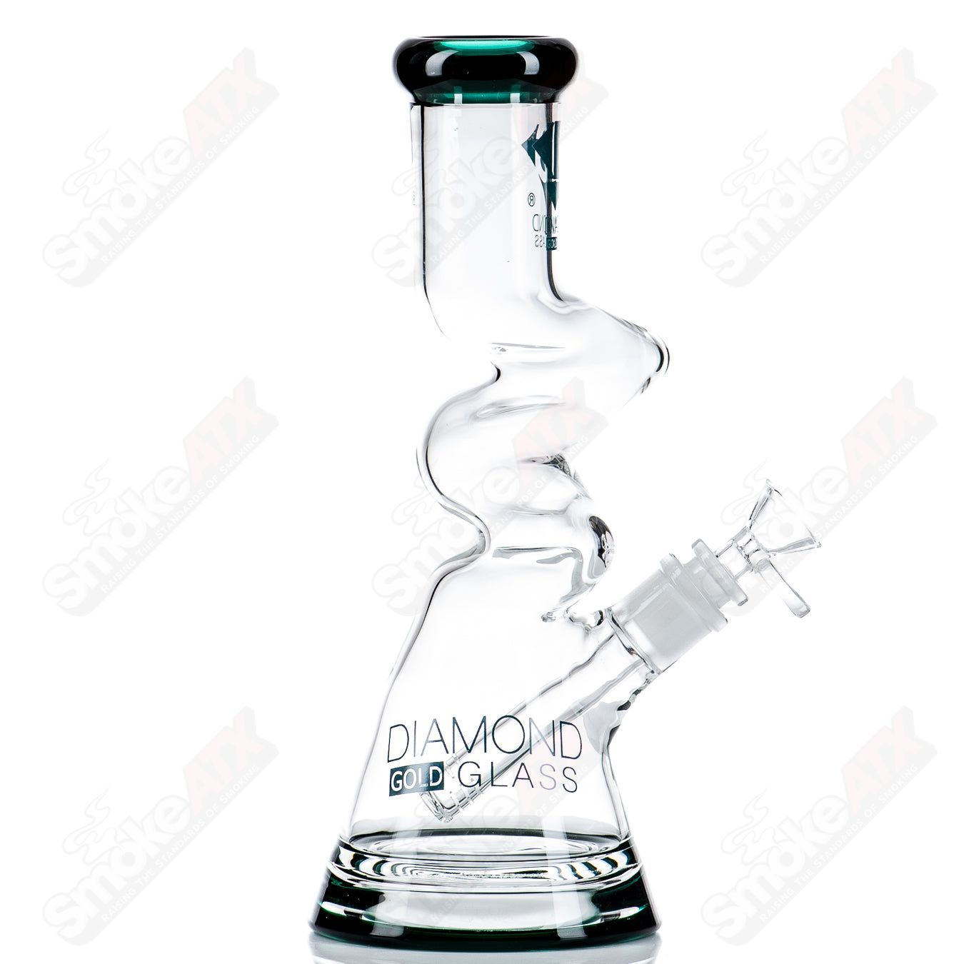 11" Twizted Z Beaker (Teal) Diamond Glass - Smoke ATX