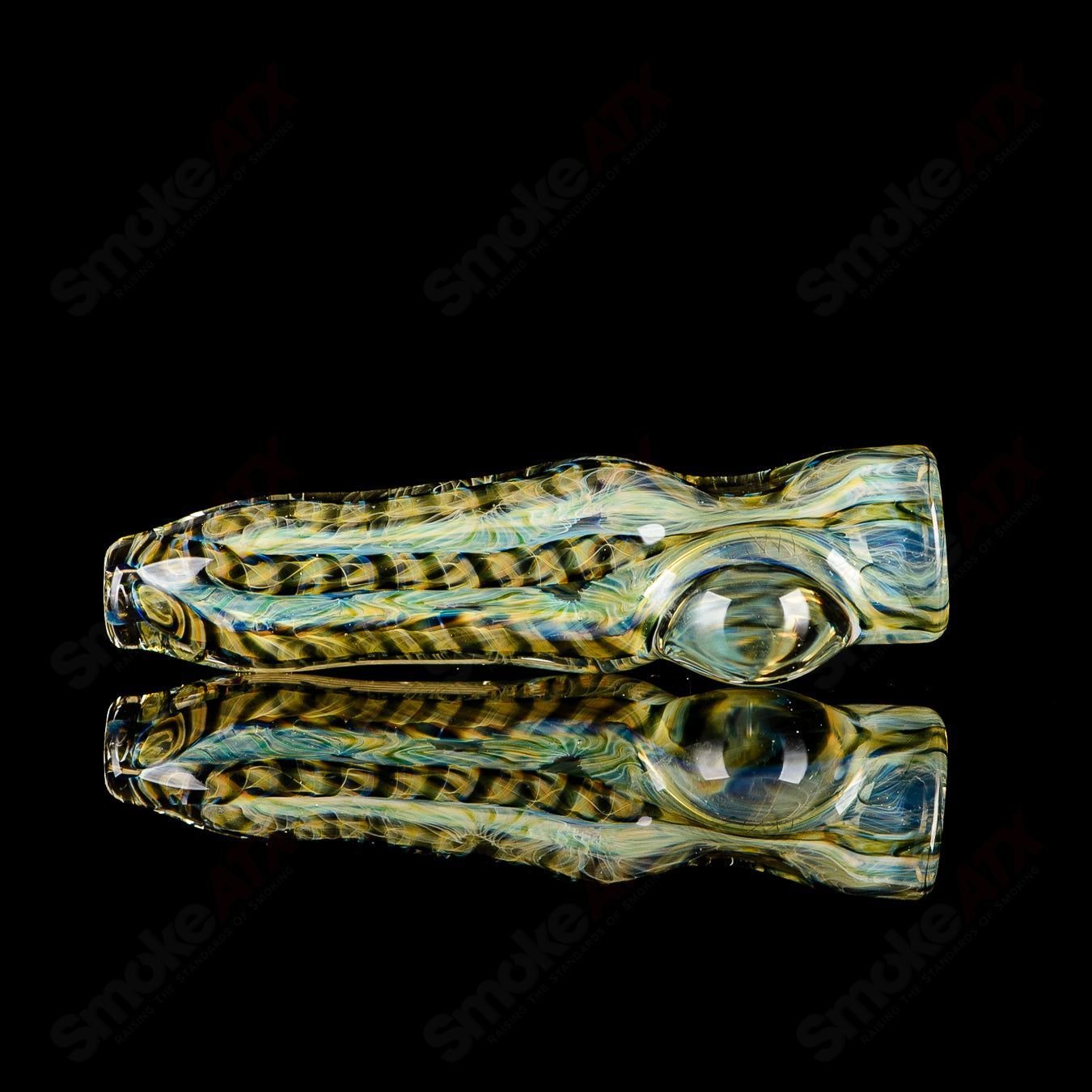 12 I/O Worked Chillum Signed - JMK Glass - Smoke ATX