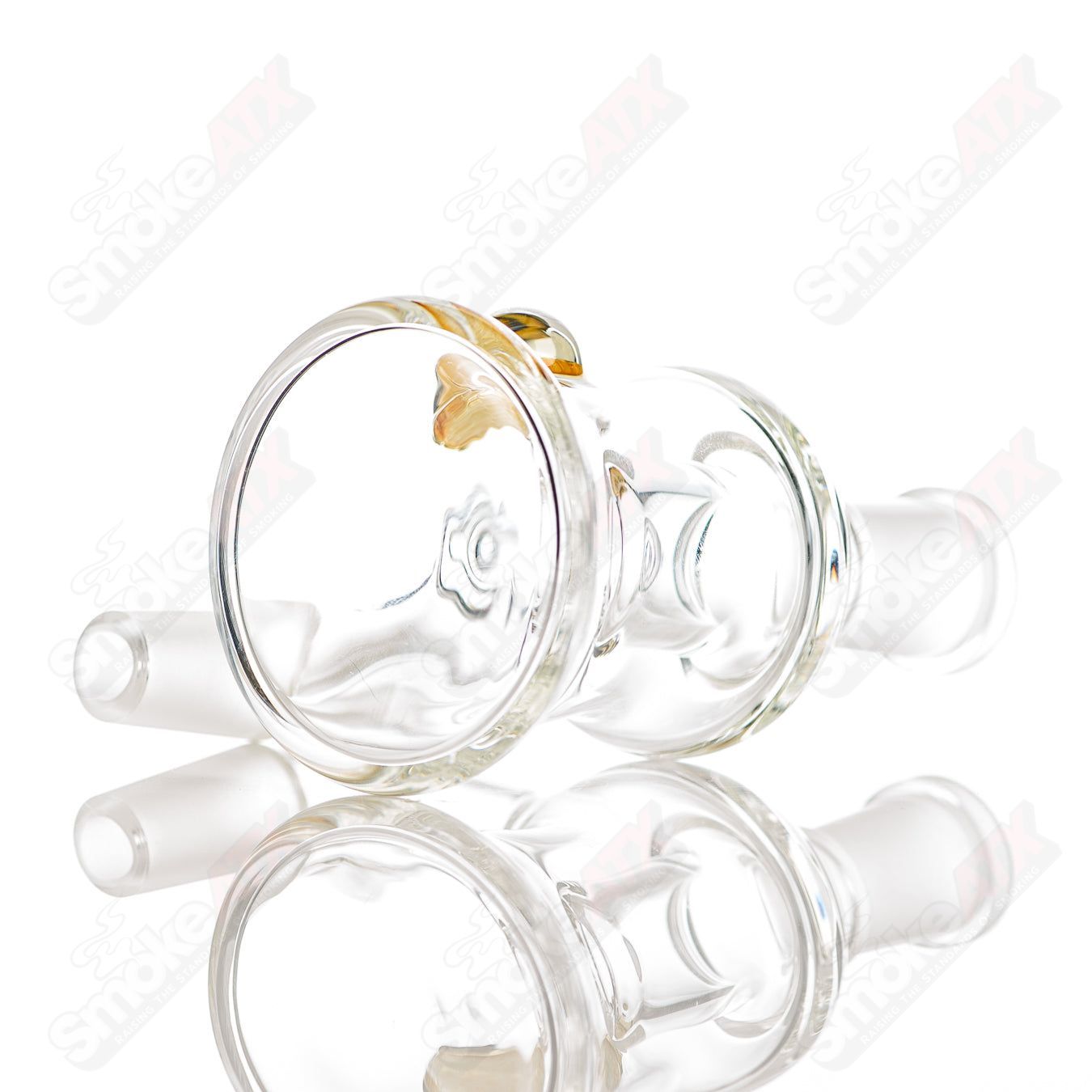 14/90 Clear Dry Catcher w Honeycomb + Bee Joe P Glass - Smoke ATX