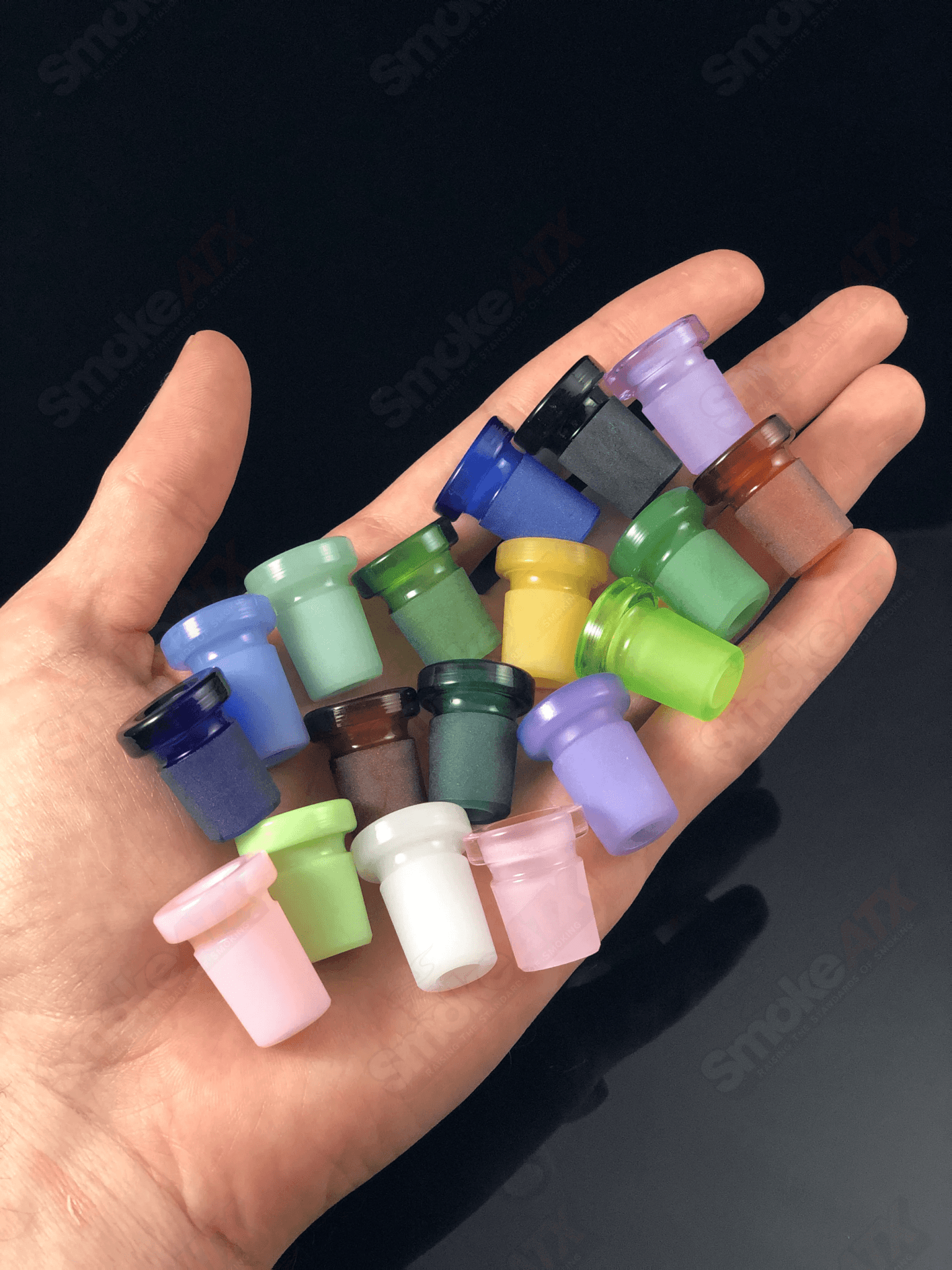 14mm to 18mm Clear 20 Slide Adapter by Kovacs Glass - Smoke ATX