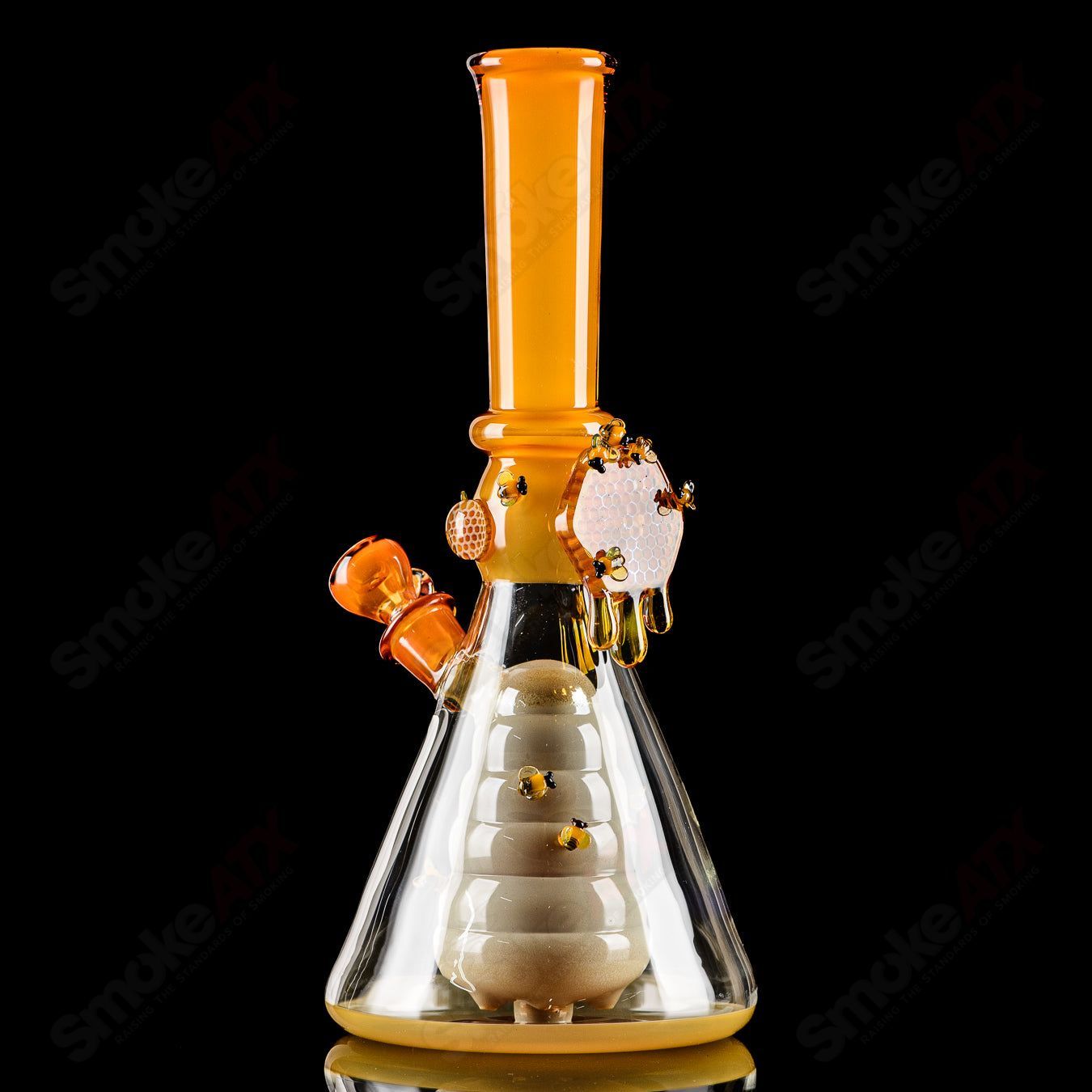 Worked Bee Hive Beaker By Joe P Glass - Smoke ATX