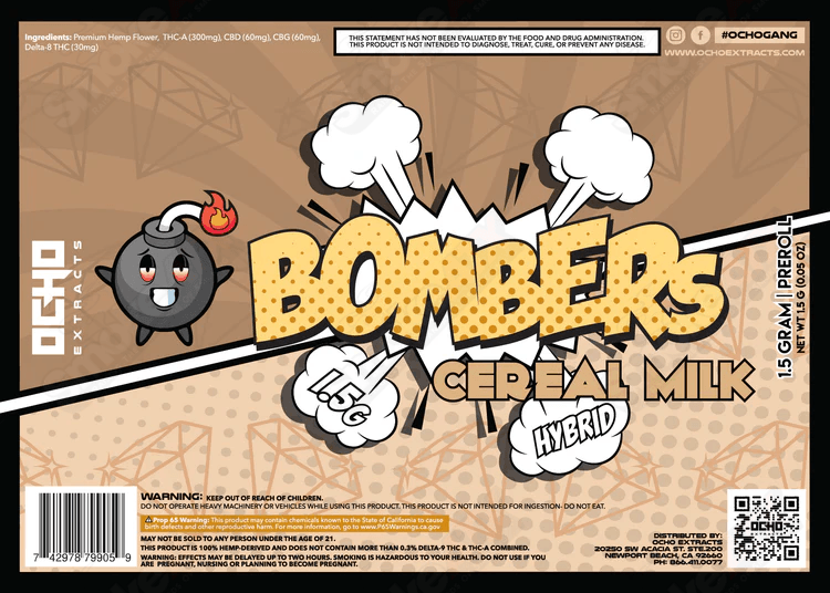 1.5g Cereal Milk THCa Ocho Bomber Preroll - Smoke ATX