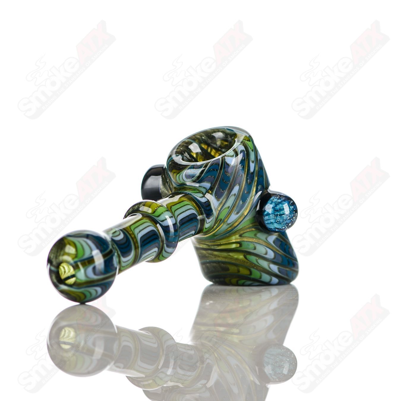 #4 Wig Wag Hammer Dry Pipe Katy Wright Glass - Smoke ATX