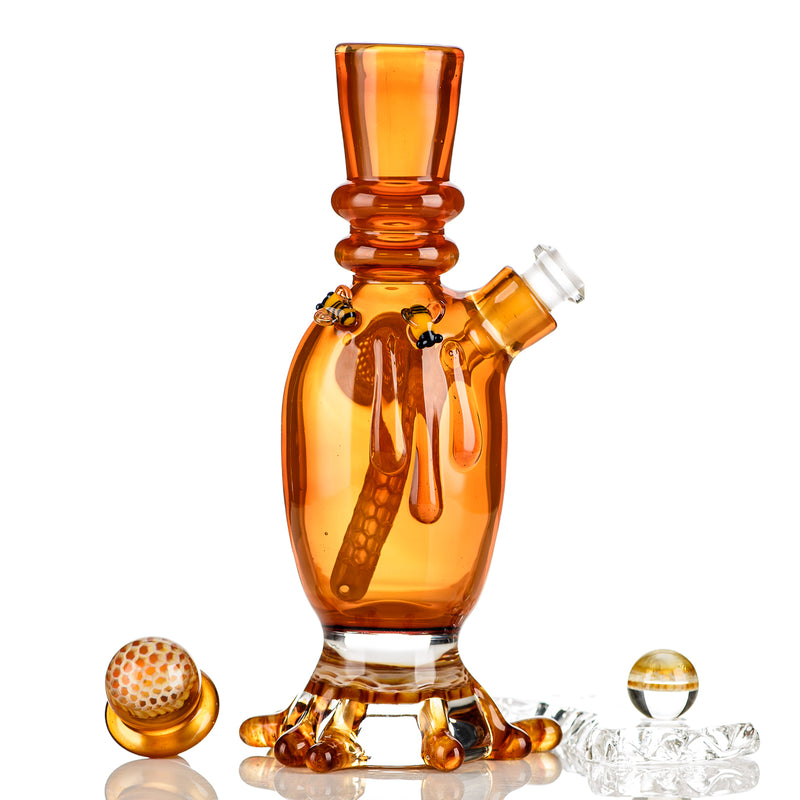 Amber Honeycomb Lamp Set Joe P Glass - Smoke ATX