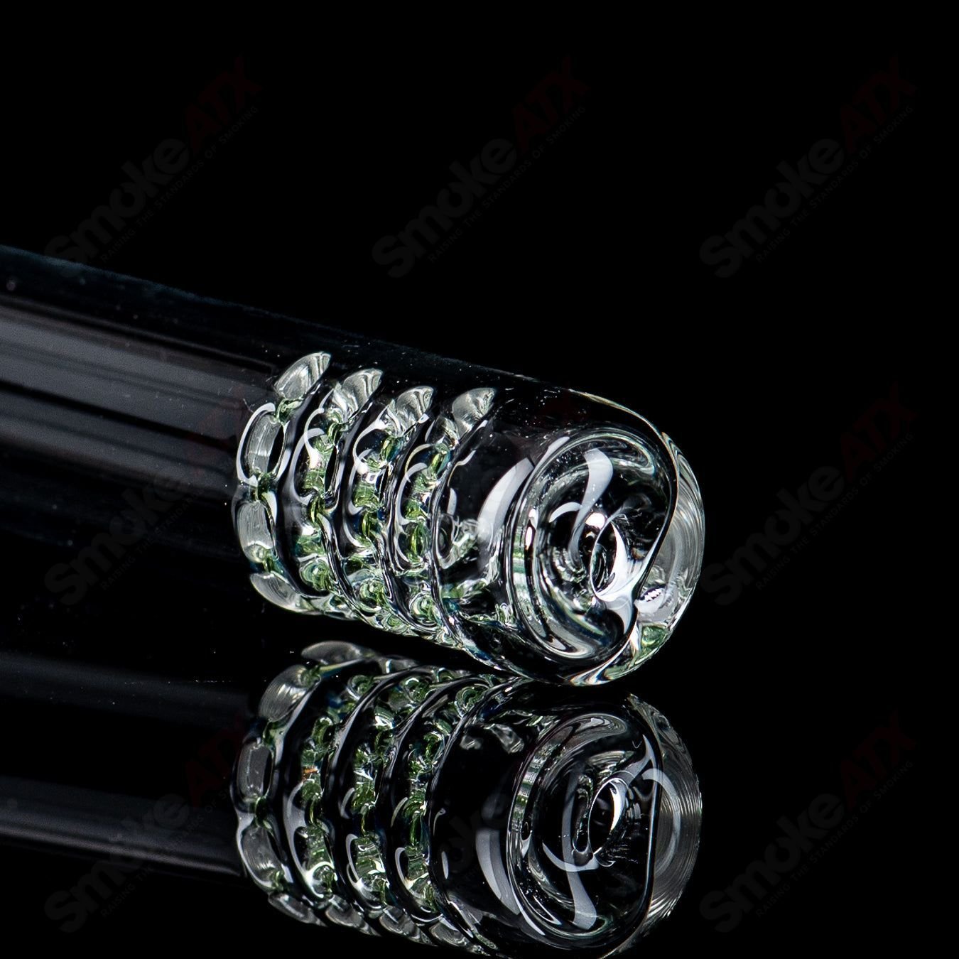 18/18mm 4.5" Green Stardust Color Accent 180 Gridded Downstem Sovereignty Glass - Smoke ATX