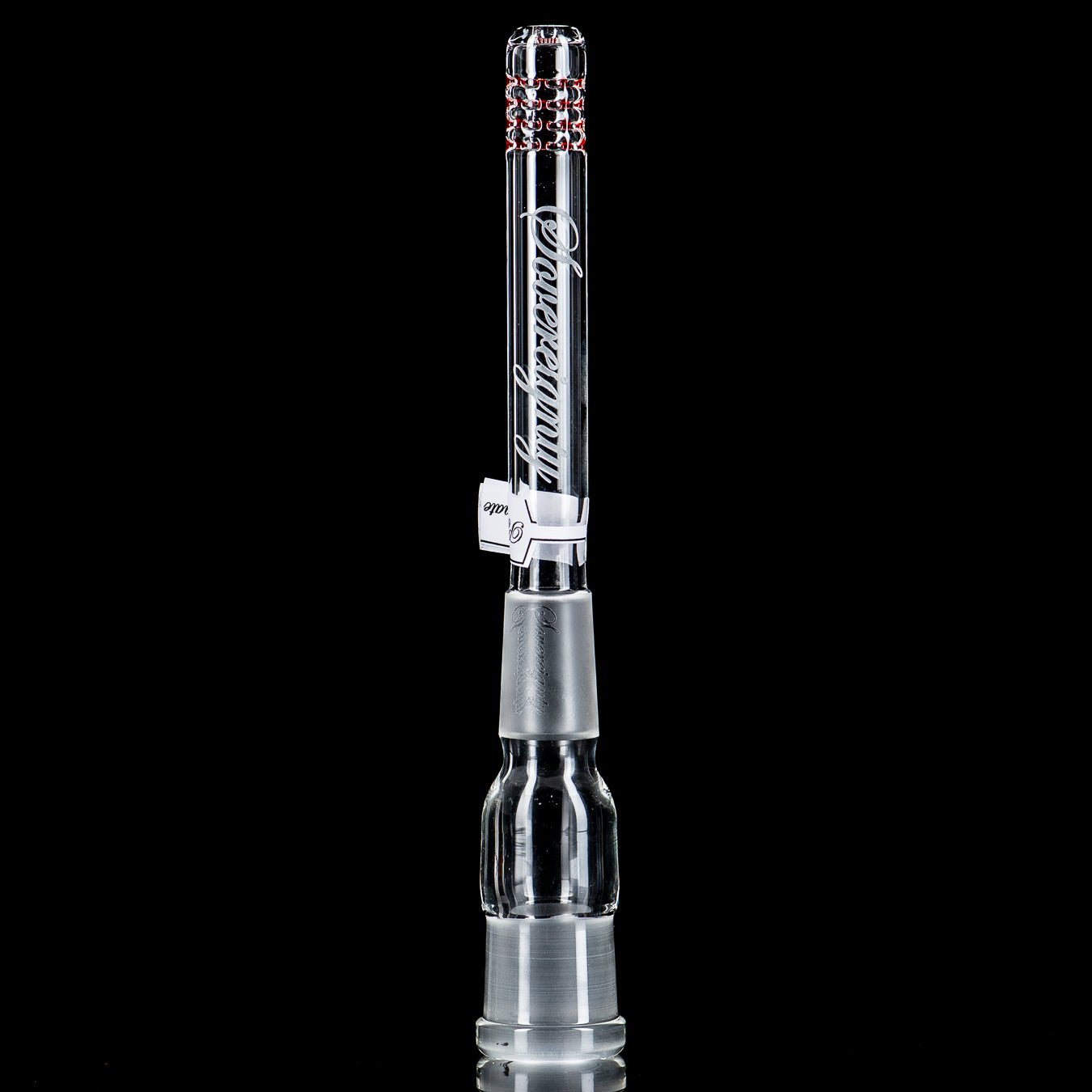 18/18mm 5" 180 Gridded Downstem (Pomegranate) Sovereignty Glass - Smoke ATX