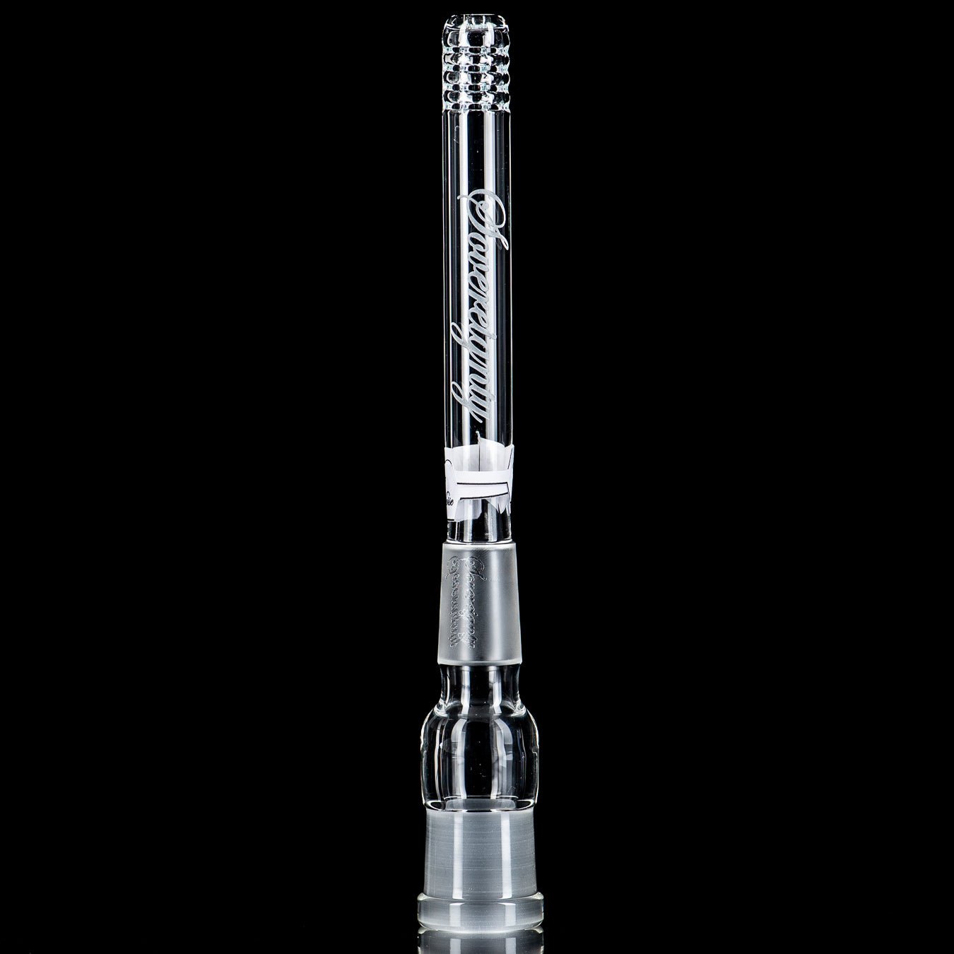 18/18mm 5.5" 180 Gridded Downstem (Nemo/Rose Quartz white noise) Sovereignty Glass - Smoke ATX