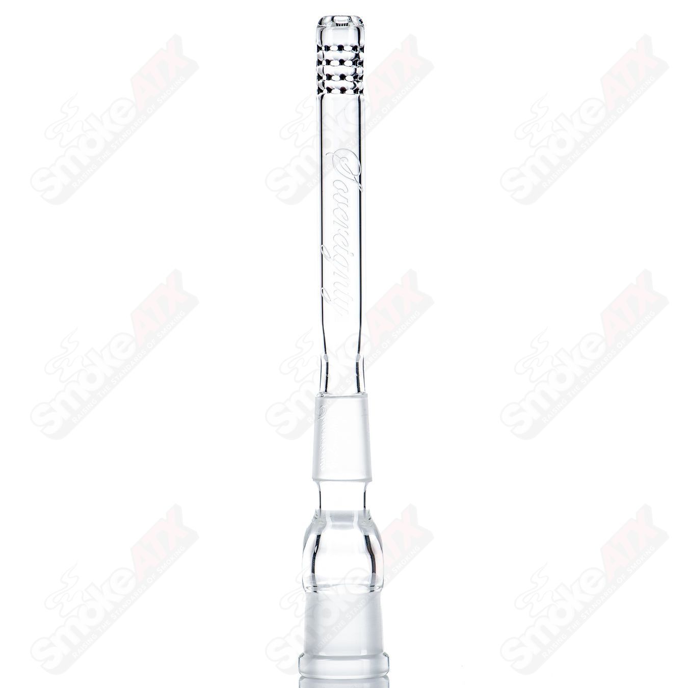 18/18mm 5.5" Jet Black Color Accent 180 Gridded Downstem Sovereignty Glass - Smoke ATX