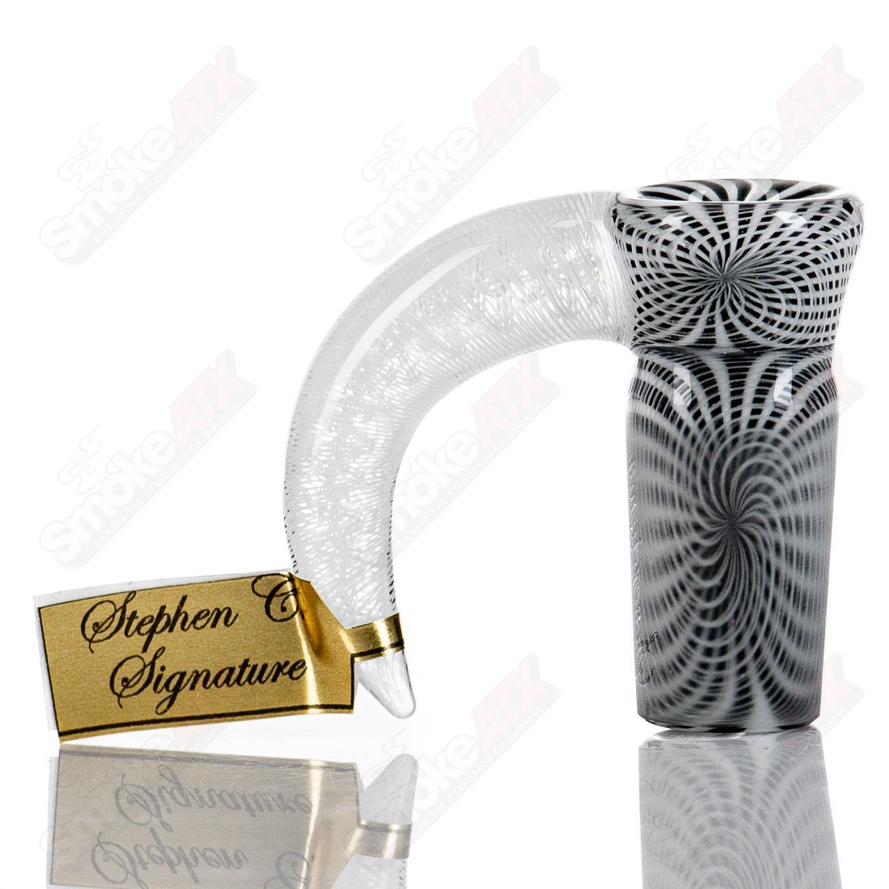 18mm Stephen C. Fully Worked Slide (Black & White Wig Wag Jail Bird) Sovereignty - Smoke ATX