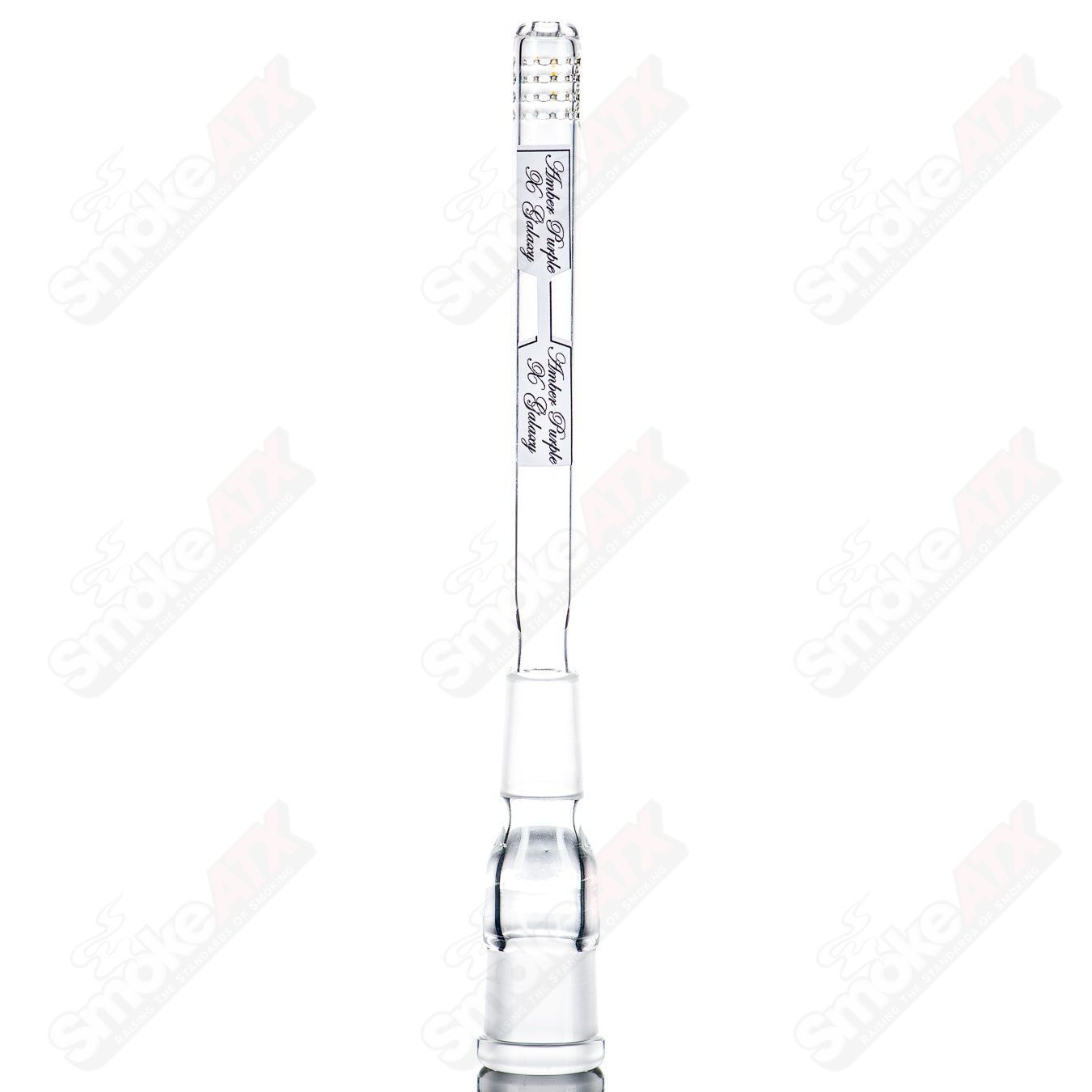 18mm Downstem 6.5" Amber Purple/Galaxy 180Gridded Downstem Sovereignty - Smoke ATX