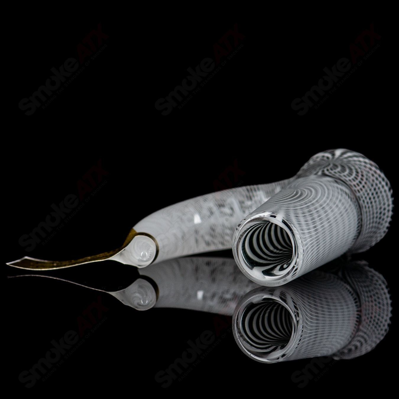 18mm Stephen C. Fully Worked Slide (Black & White Wig Wag Jail Bird) Sovereignty - Smoke ATX