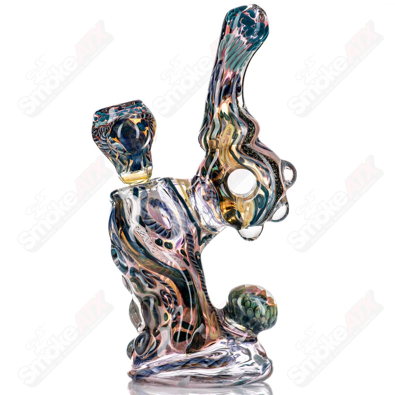 ISO Chaos Sherlock Bubbler w/14mm Bowl by Molten - Smoke ATX