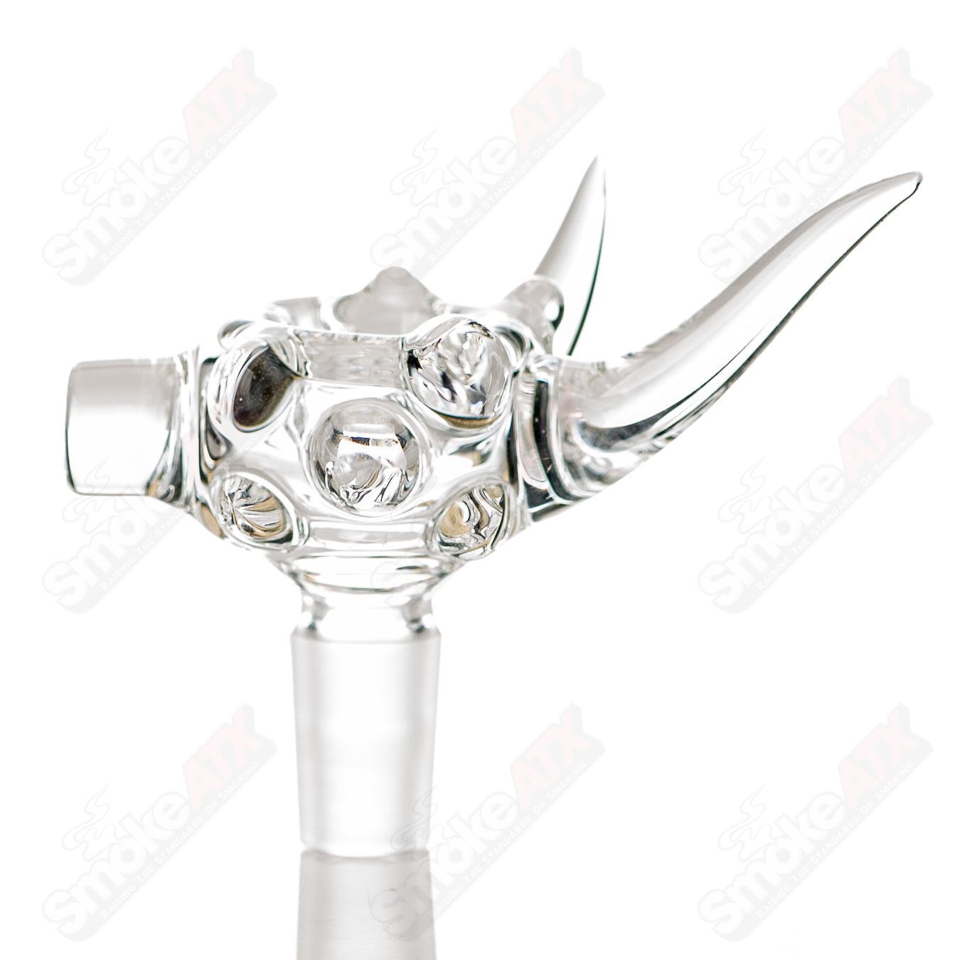 2 14mm Clear Worked Horn Bowl JMass - Smoke ATX
