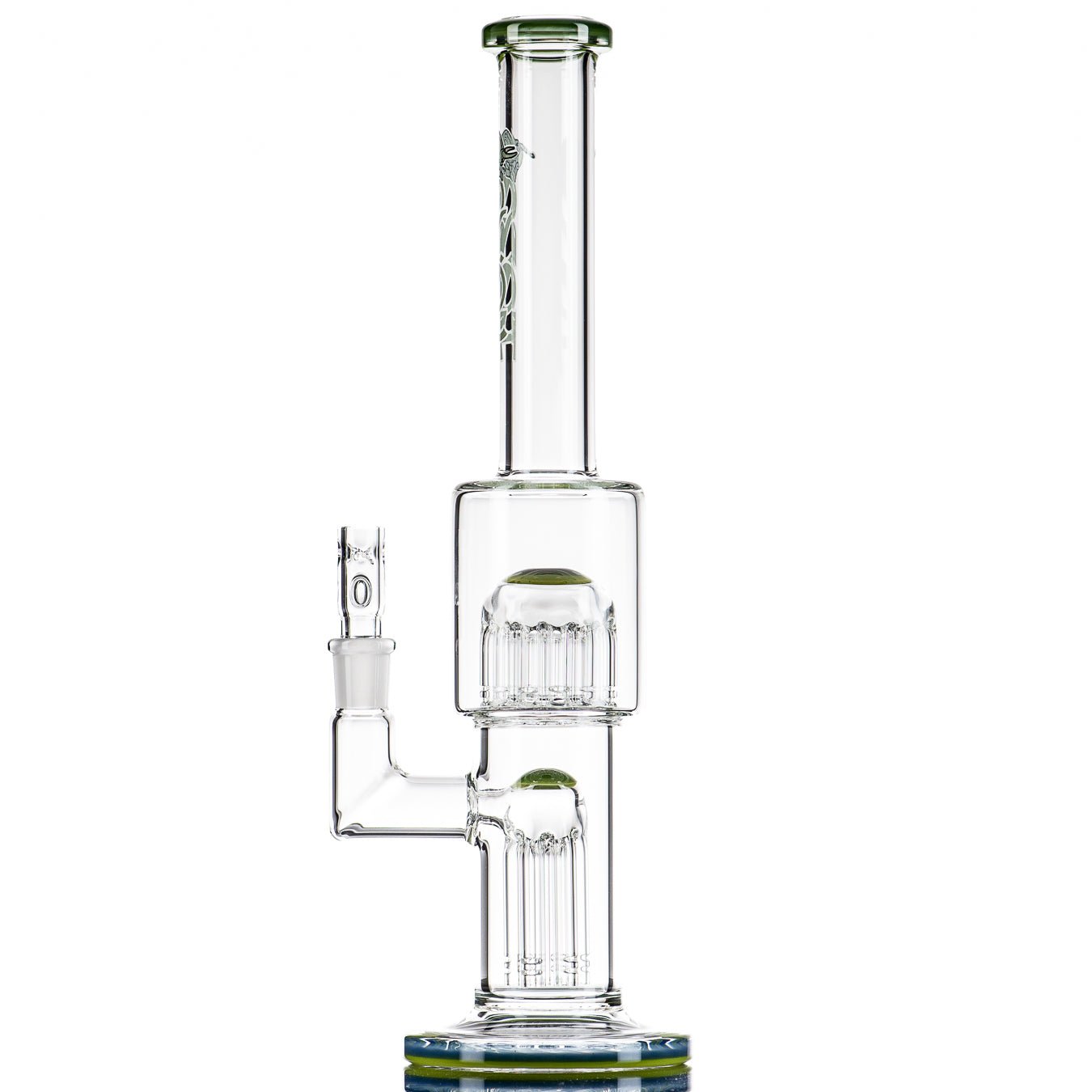 2 14mm Mini 7/13 Arm Perc w/ Colored Caps Toro Glass - Smoke ATX