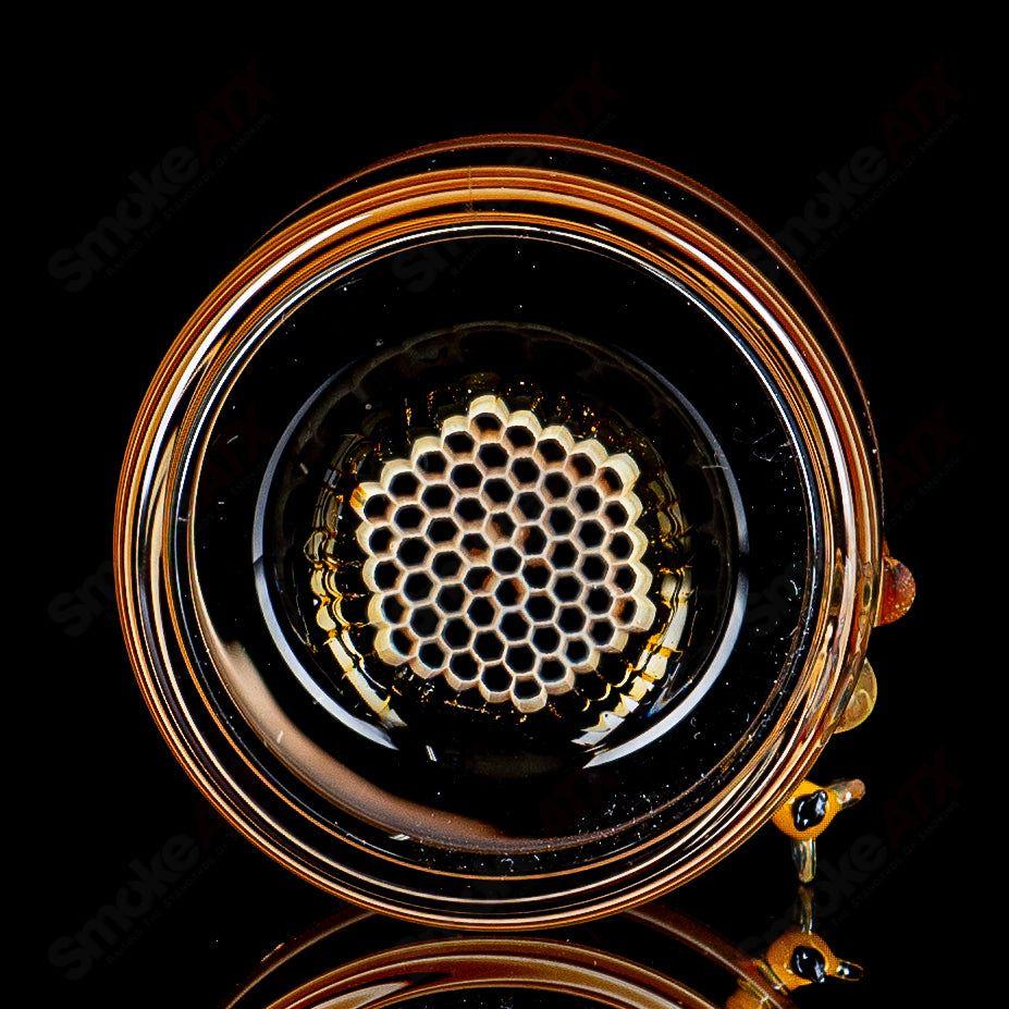 2 Honeycomb Low - Ball Drinking Glass Joe P Glass - Smoke ATX