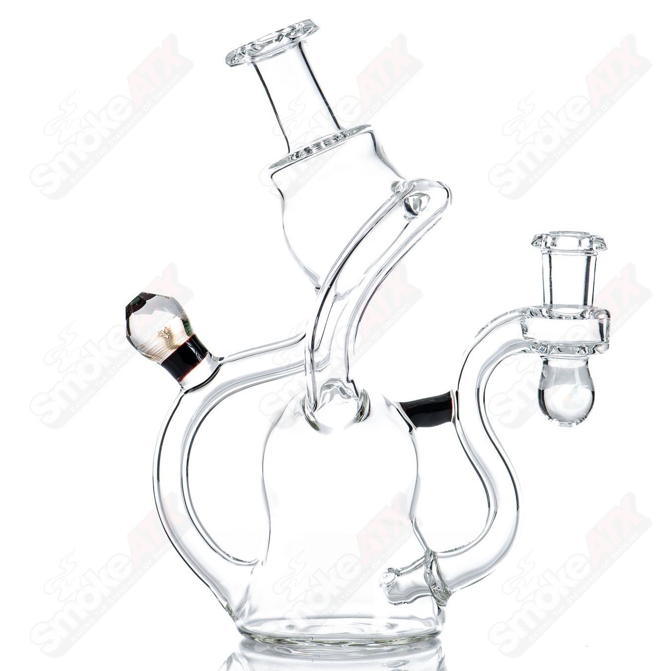 2 NJR Faceted Spinner Recycler w/ Opal - Smoke ATX