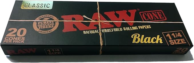 20pk RAW Black Cones 1 1/4 - Smoke ATX