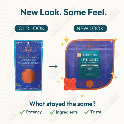 250mg Blood Orange Delta - 9 Live Rosin Gummies Hometown Hero - Smoke ATX