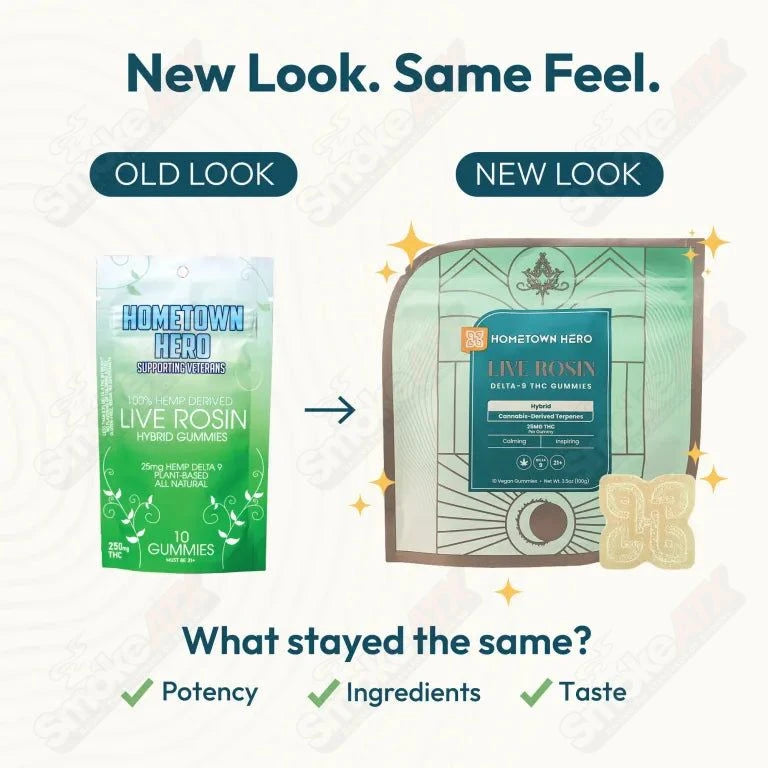 250mg Hybrid Delta-9 Live Rosin Gummies Hometown Hero - Smoke ATX