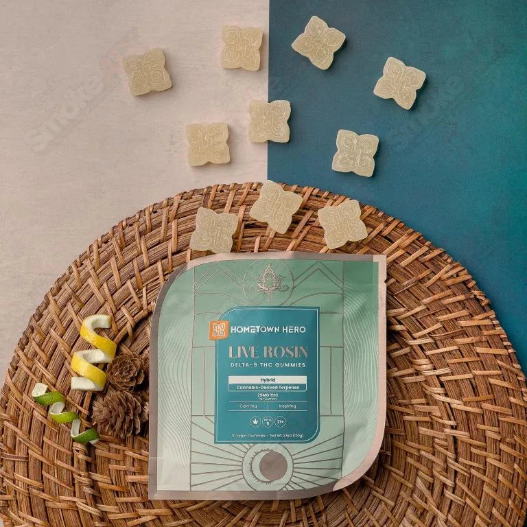 250mg Hybrid Delta-9 Live Rosin Gummies Hometown Hero - Smoke ATX