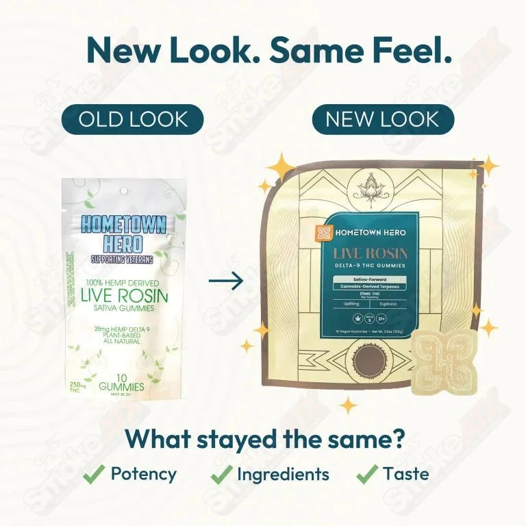 250mg Sativa Delta-9 Live Rosin Gummies Hometown Hero - Smoke ATX