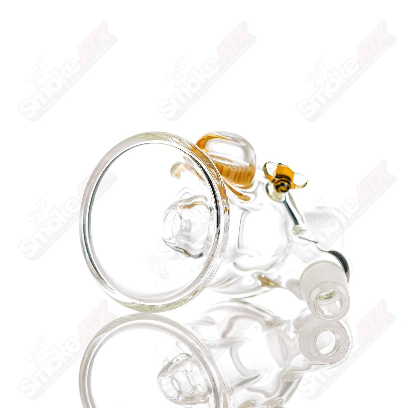 14/45 Clear Dry Catcher w Honeycomb + Bee Joe P Glass - Smoke ATX