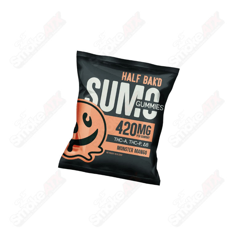 2pk 420mg Monster Mango SUMO Gummies (THC - A/THC - P/D8) Half Bak'd - Smoke ATX