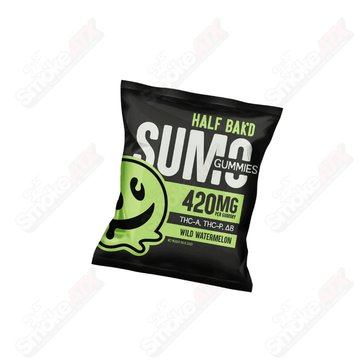 2pk 420mg Wild Watermelon SUMO Gummies (THC - A/THC - P/D8) Half Bak'd - Smoke ATX