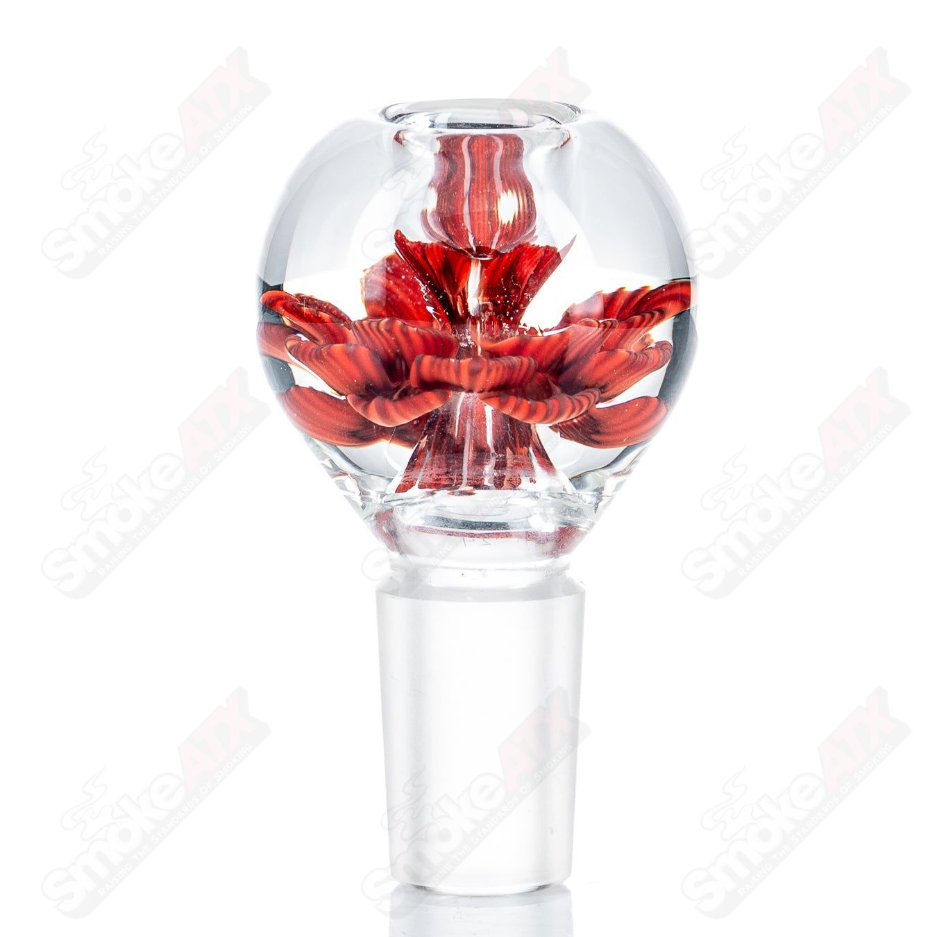 3 18mm Flower Marble Bowl by Swan Glass - Smoke ATX