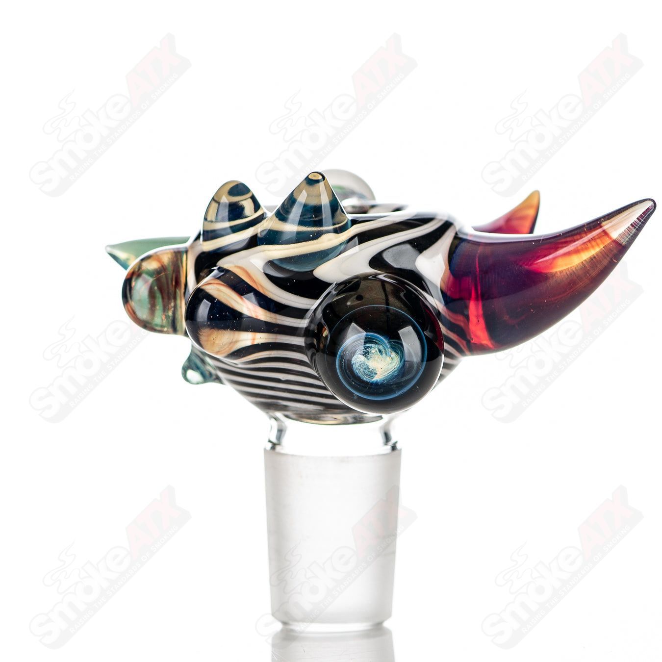 3 19mm Full Color Worked Horn Milli Bowl JMass - Smoke ATX
