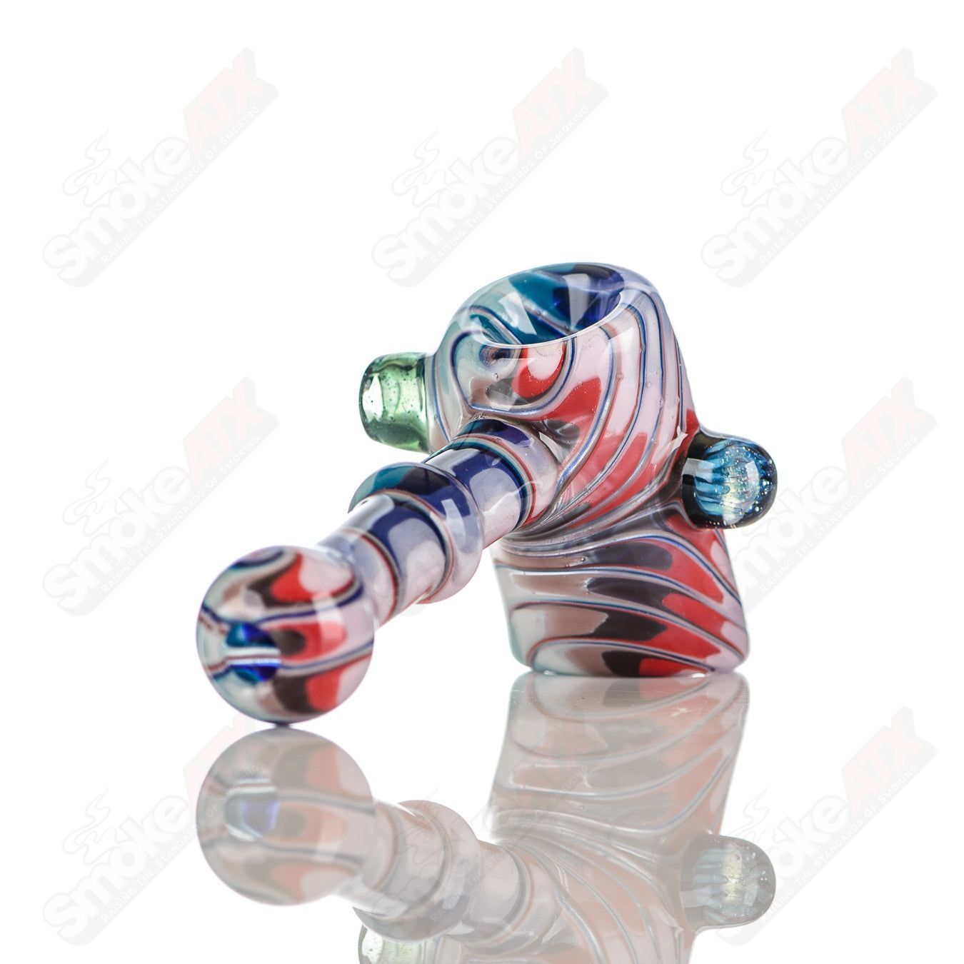 #3 Wig Wag Hammer Dry Pipe Katy Wright Glass - Smoke ATX