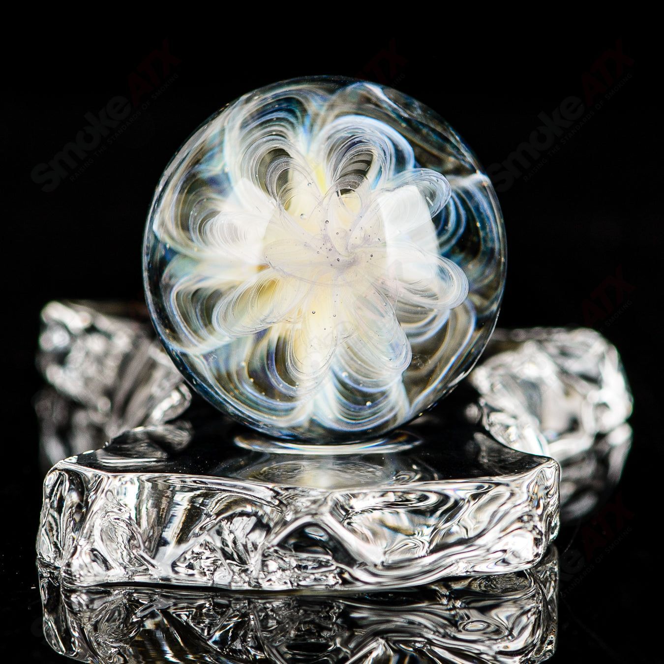 #2 Fume Latticino Marble Signed - JMK Glass - Smoke ATX