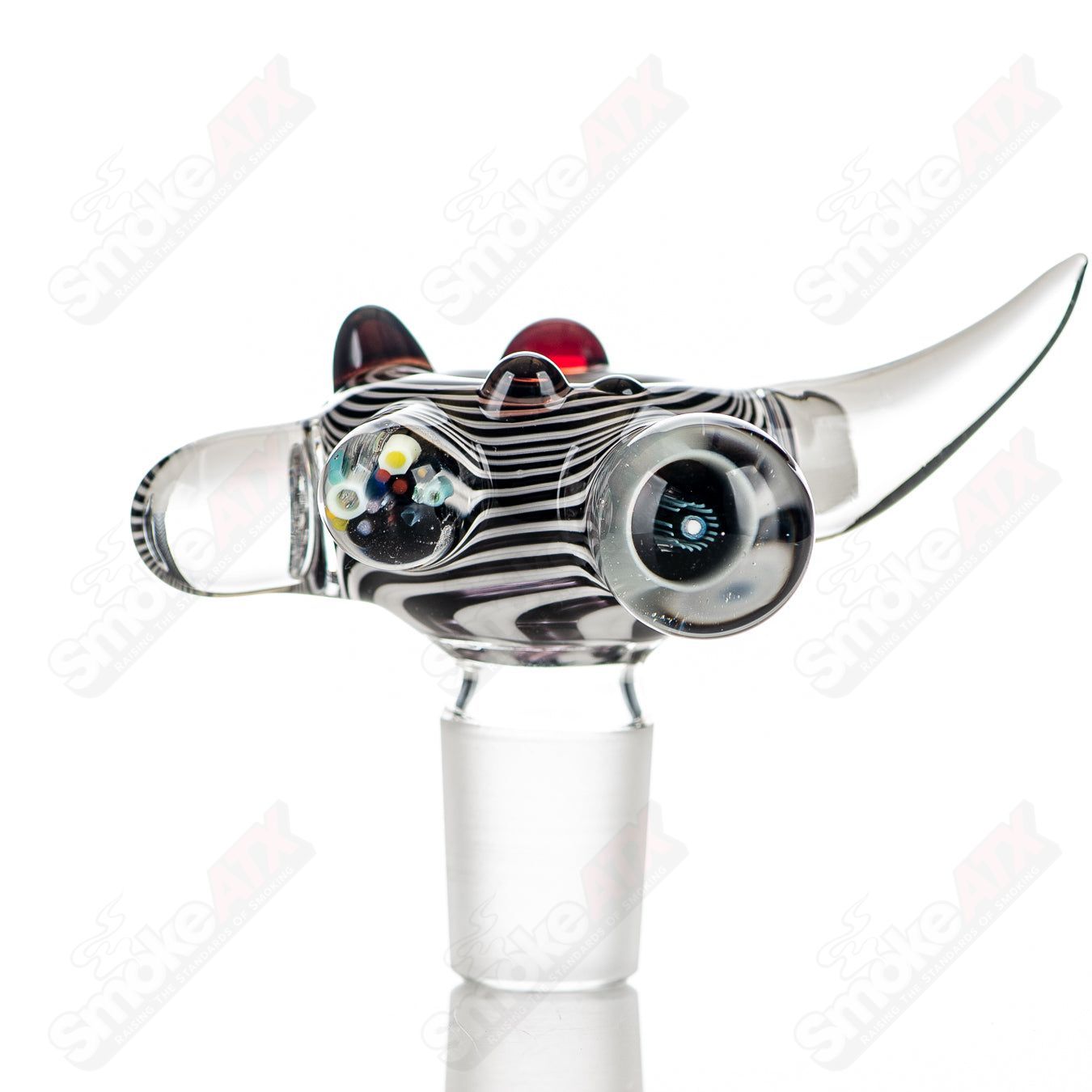 #4 19mm Full Color Worked Horn Milli Bowl JMass - Smoke ATX