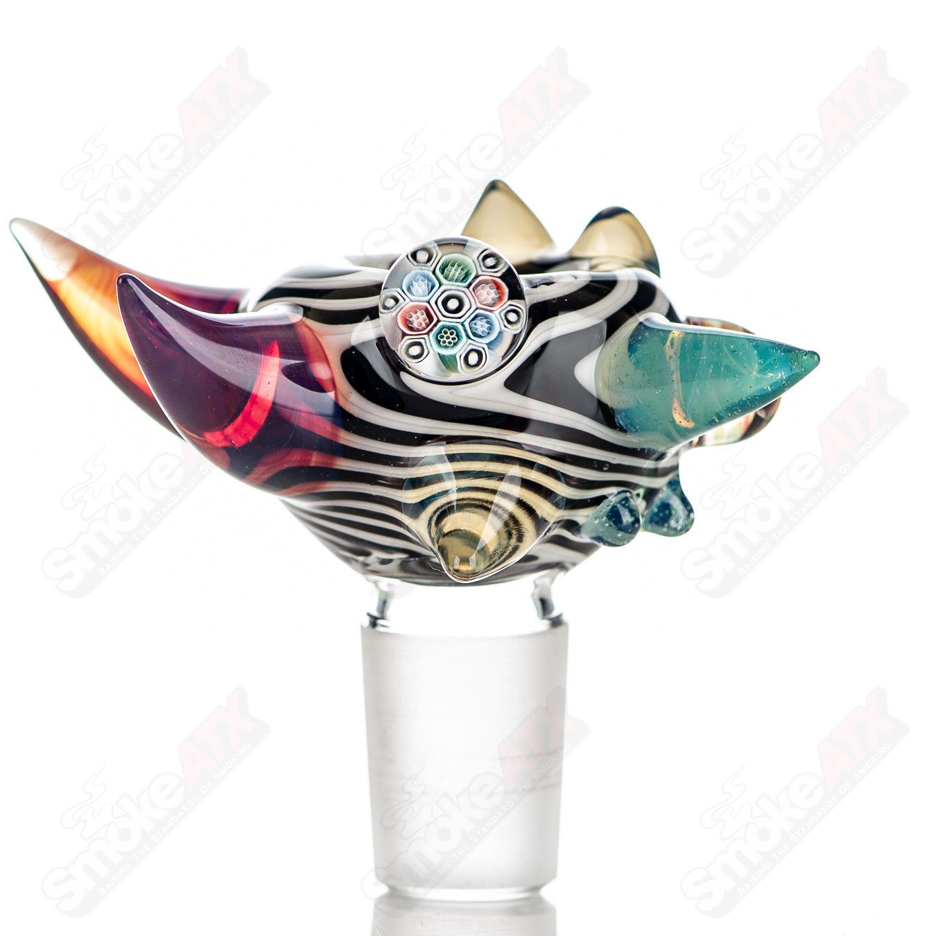 #3 19mm Full Color Worked Horn Milli Bowl JMass - Smoke ATX