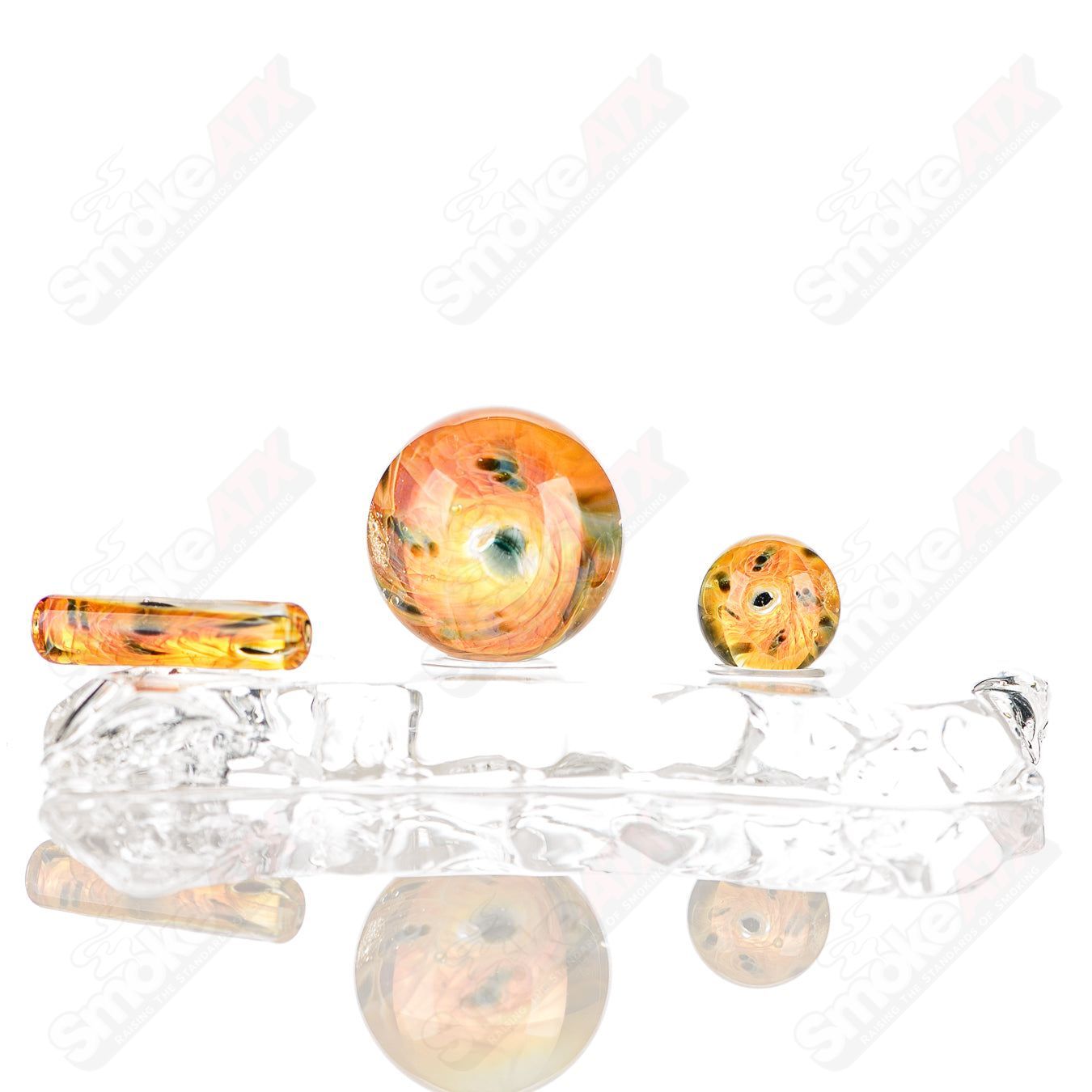 3pc UV Eye Cluster Milli Slurper Set Indo Glass - Smoke ATX
