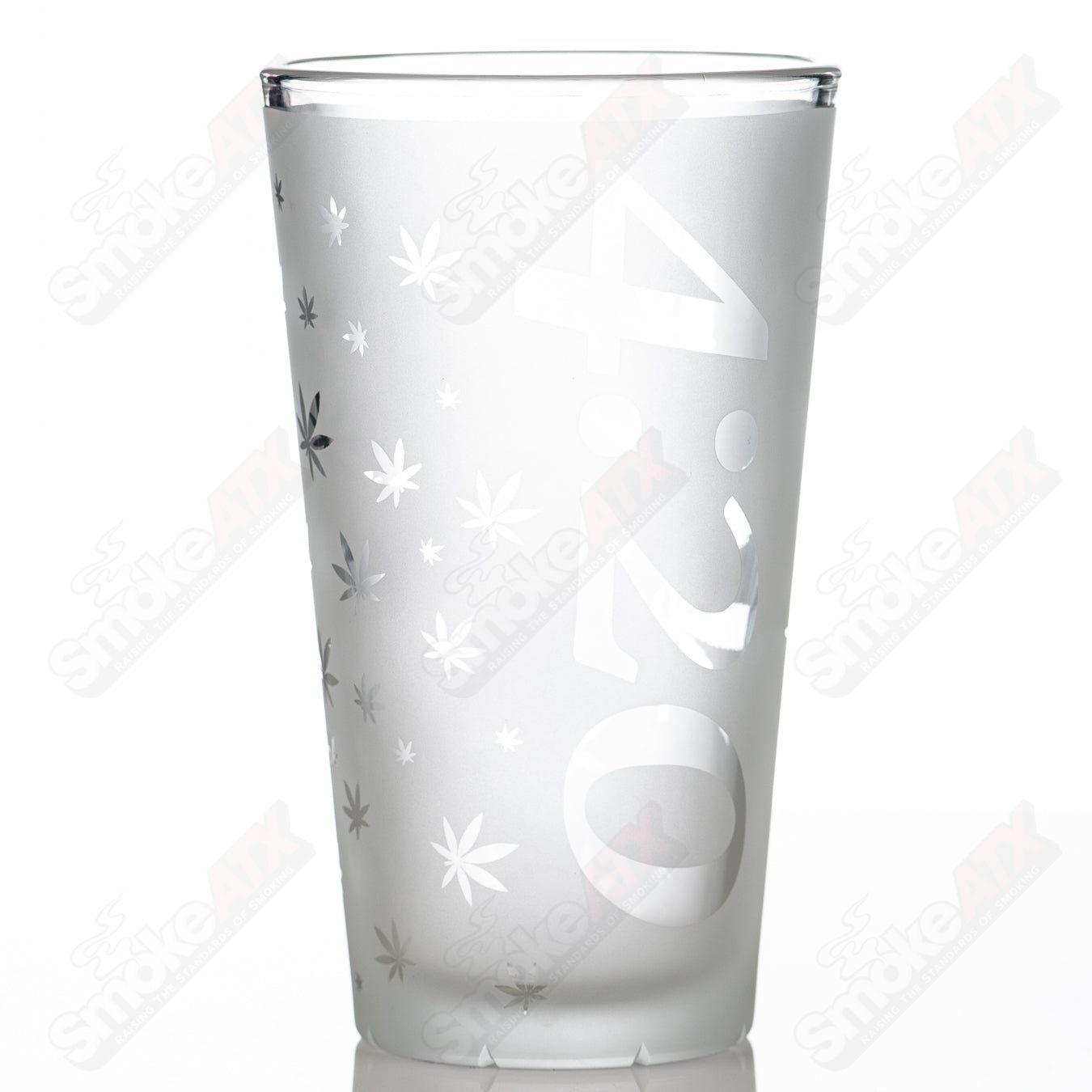 420 Blasted Pint Glass Fatal Facets - Smoke ATX