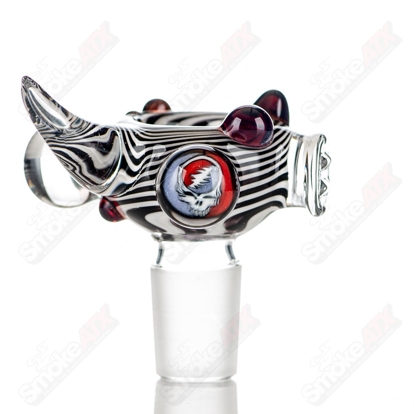 #4 19mm Full Color Worked Horn Milli Bowl JMass - Smoke ATX