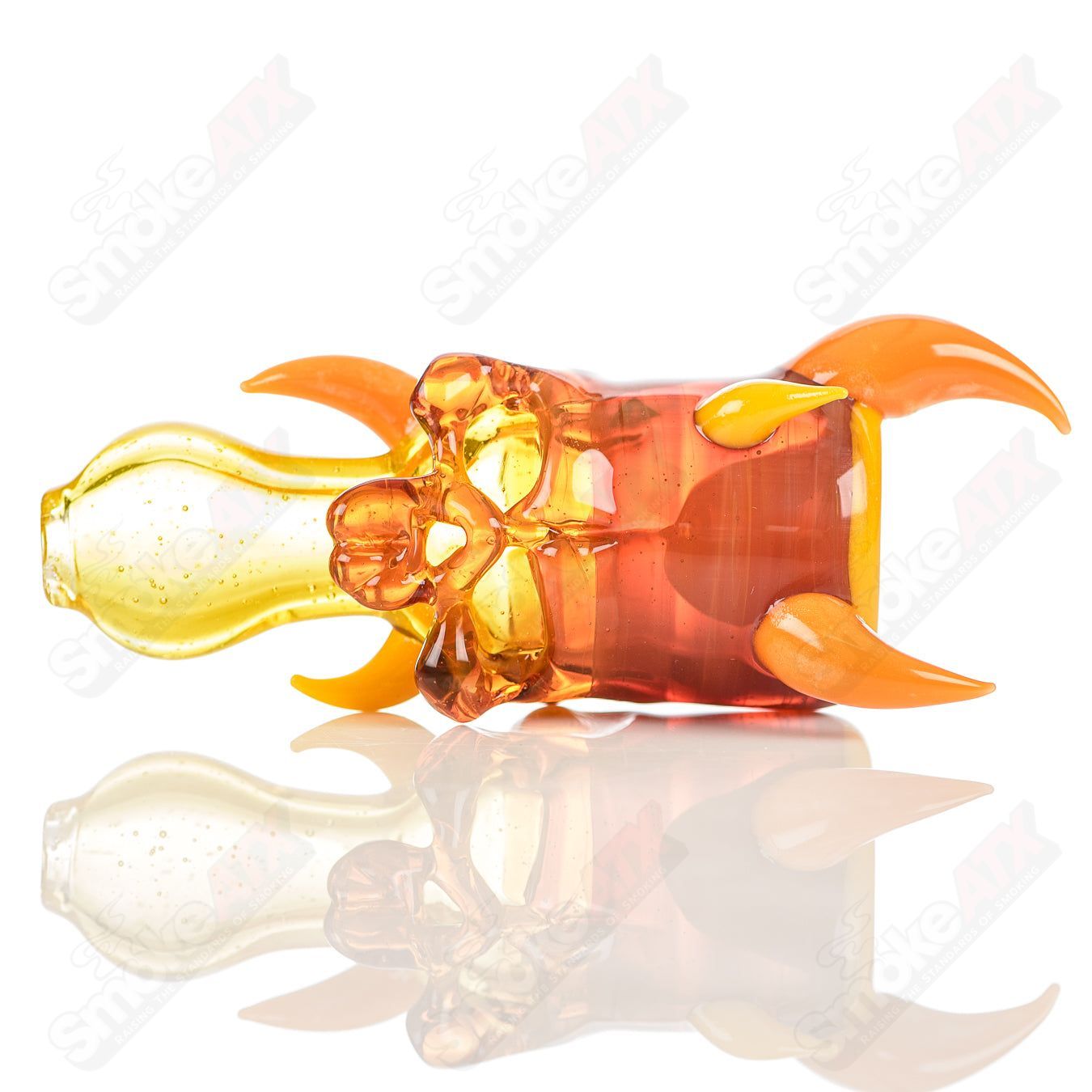 Orange Skull Hitter w UV Accents Ghost Glass - Smoke ATX